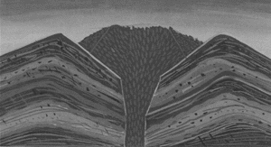 Schematic representation of a volcanic dome